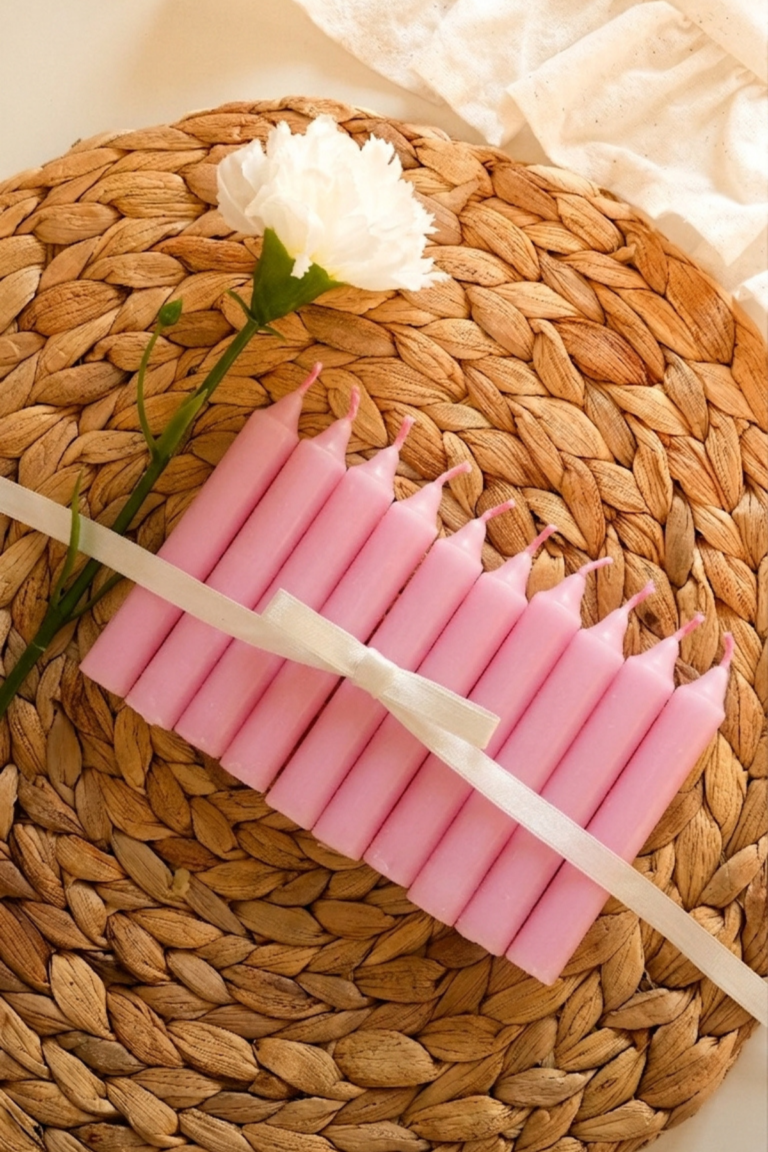 Bakkal ve Dilek Mumu Pembe Renk